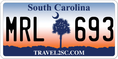 SC license plate MRL693