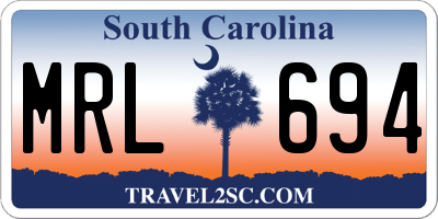 SC license plate MRL694