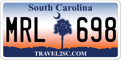 SC license plate MRL698