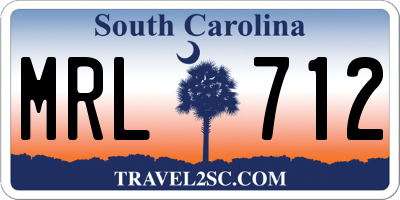 SC license plate MRL712
