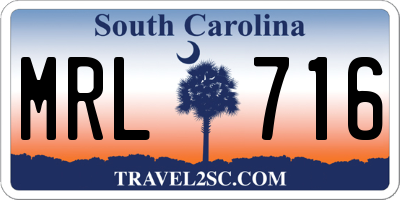 SC license plate MRL716