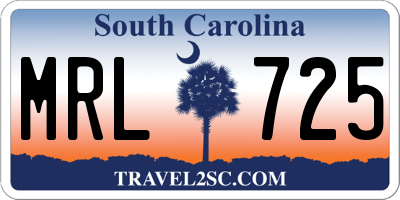 SC license plate MRL725
