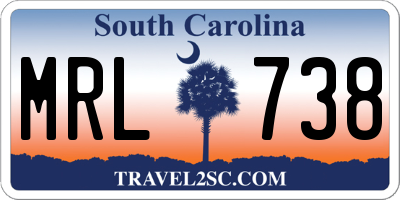 SC license plate MRL738