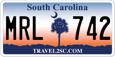 SC license plate MRL742