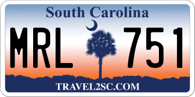 SC license plate MRL751