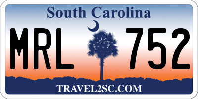 SC license plate MRL752