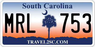 SC license plate MRL753
