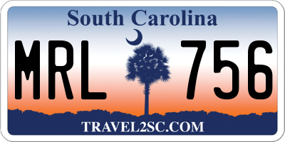 SC license plate MRL756