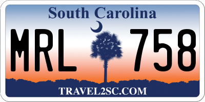 SC license plate MRL758