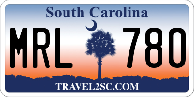 SC license plate MRL780