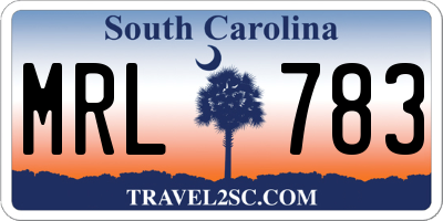 SC license plate MRL783