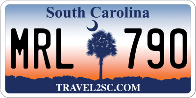 SC license plate MRL790