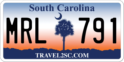 SC license plate MRL791
