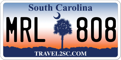 SC license plate MRL808