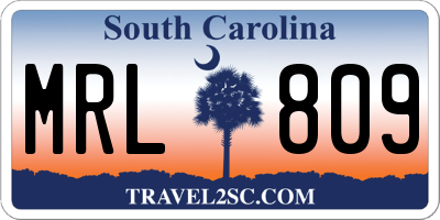 SC license plate MRL809