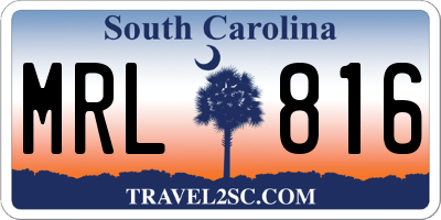 SC license plate MRL816