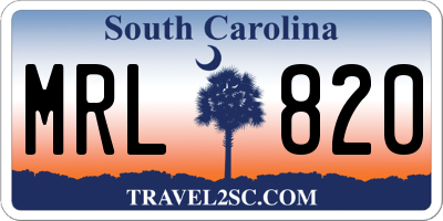 SC license plate MRL820