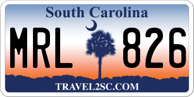 SC license plate MRL826