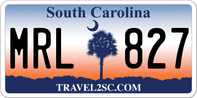 SC license plate MRL827