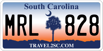 SC license plate MRL828