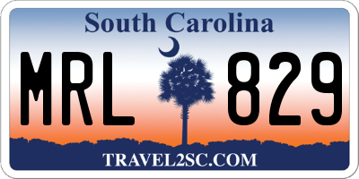 SC license plate MRL829