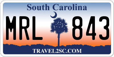 SC license plate MRL843