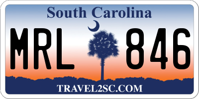 SC license plate MRL846