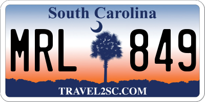 SC license plate MRL849