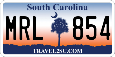 SC license plate MRL854