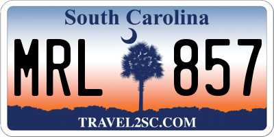 SC license plate MRL857