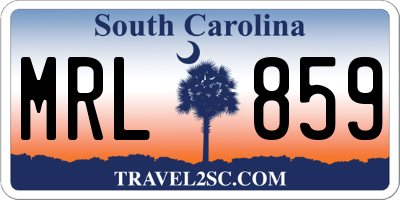 SC license plate MRL859