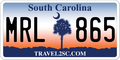SC license plate MRL865