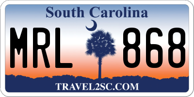 SC license plate MRL868