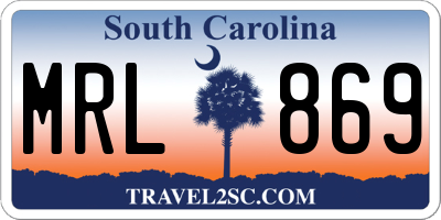 SC license plate MRL869