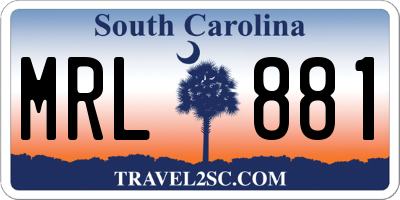 SC license plate MRL881