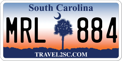 SC license plate MRL884