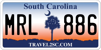 SC license plate MRL886