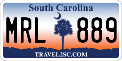 SC license plate MRL889