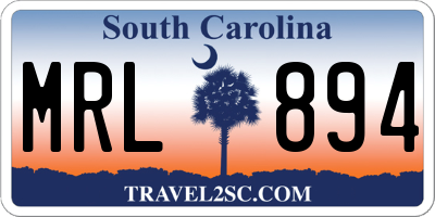 SC license plate MRL894