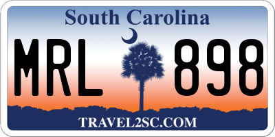 SC license plate MRL898