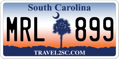 SC license plate MRL899