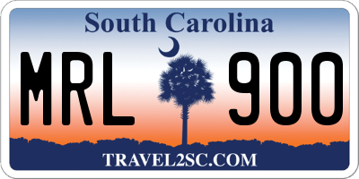 SC license plate MRL900