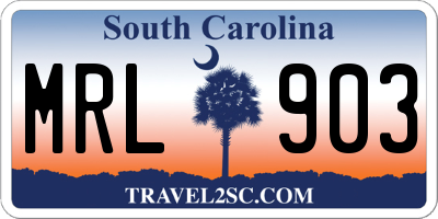 SC license plate MRL903