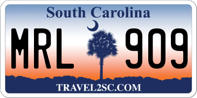 SC license plate MRL909