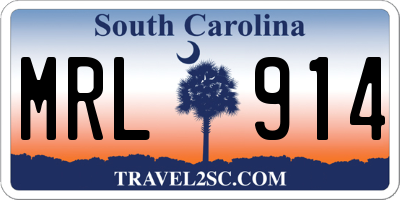 SC license plate MRL914
