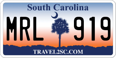 SC license plate MRL919