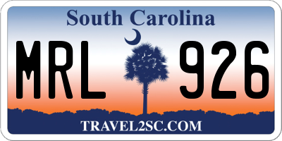 SC license plate MRL926