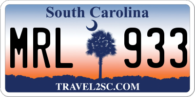 SC license plate MRL933