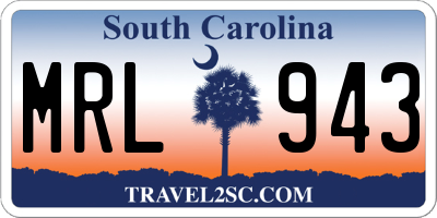 SC license plate MRL943