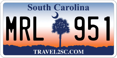 SC license plate MRL951
